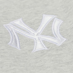 New York Yankees Women's Cooperstown Collection V-Neck Cropped Toggle Sweatshirt - Heather Gray | Mitchell & Ness
