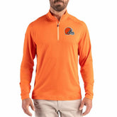 Cleveland Browns Cutter & Buck Coastline Epic Comfort Recycled Quarter-Zip Pullover - Orange for sale