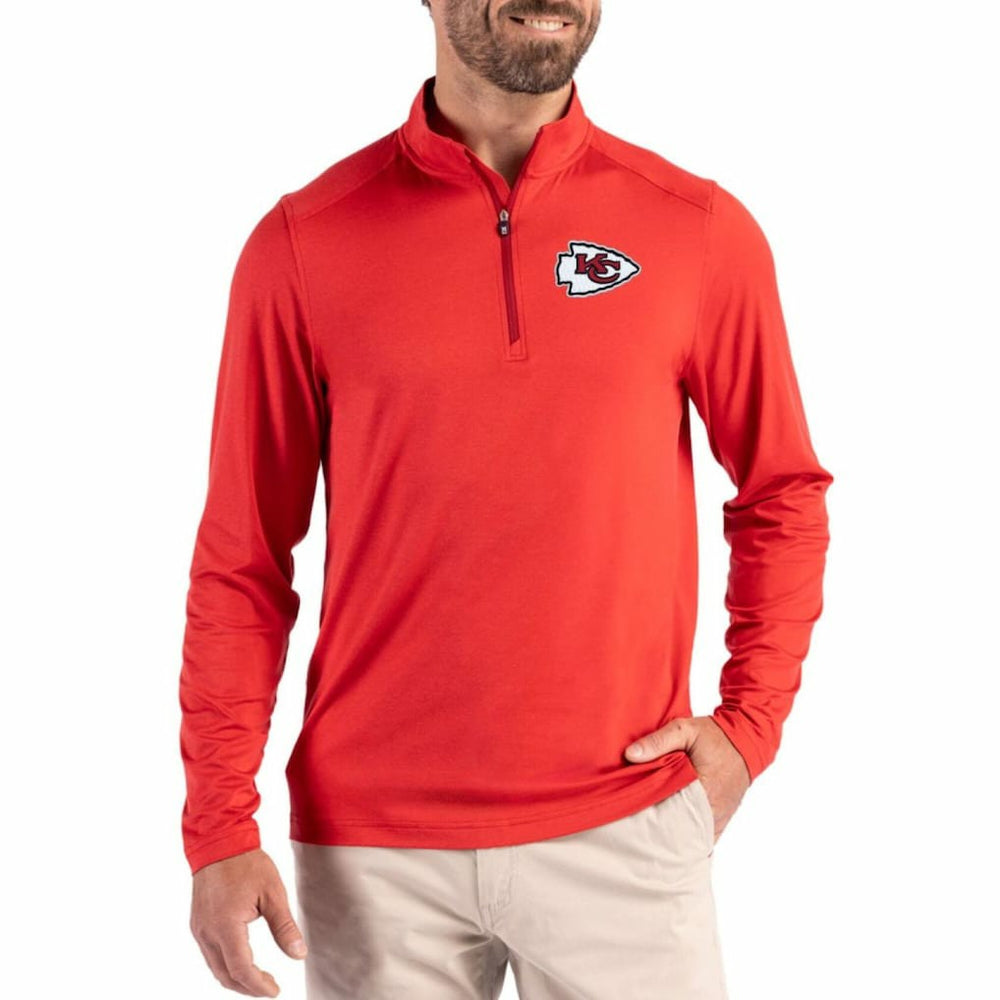 Kansas City Chiefs Cutter & Buck Coastline Epic Comfort Recycled Quarter-Zip Pullover - Red on sale