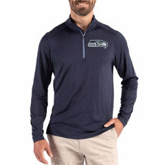 Seattle Seahawks Cutter & Buck Coastline Epic Comfort Recycled Quarter-Zip Pullover - College Navy for sale