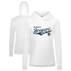 Milwaukee Brewers Levelwear Women's Slender Glide Raglan Hoodie - White