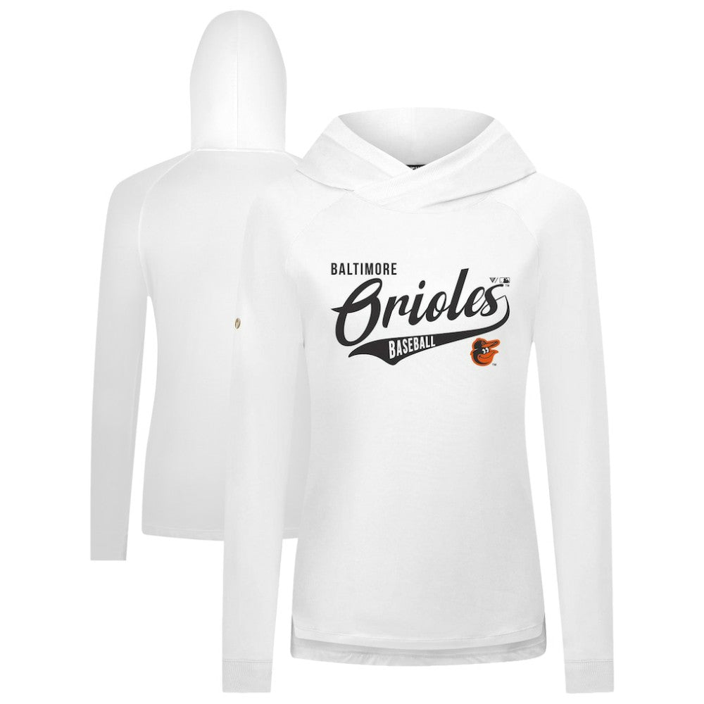 Baltimore Orioles Levelwear Women's Slender Glide Raglan Hoodie - White