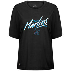 Miami Marlins Levelwear Women's Bloom Sizzle T-Shirt - Black