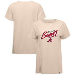 Atlanta Braves Levelwear Women's Influx Sizzle T-Shirt - Khaki