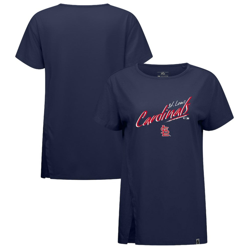 St. Louis Cardinals Levelwear Women's Influx Sizzle T-Shirt - Navy