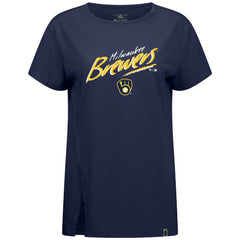 Milwaukee Brewers Levelwear Women's Influx Sizzle T-Shirt - Navy