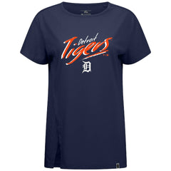 Detroit Tigers Levelwear Women's Influx Sizzle T-Shirt - Navy