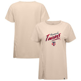 Minnesota Twins Levelwear Women's Influx Sizzle T-Shirt - Khaki