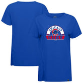 Chicago Cubs Levelwear Women's Influx Banner Arch T-Shirt - Royal