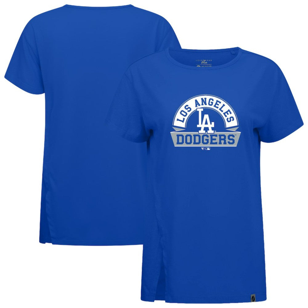 Los Angeles Dodgers Levelwear Women's Influx Banner Arch T-Shirt - Royal