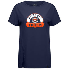 Detroit Tigers Levelwear Women's Influx Banner Arch T-Shirt - Navy