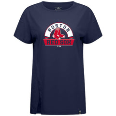 Boston Red Sox Levelwear Women's Influx Banner Arch T-Shirt - Navy