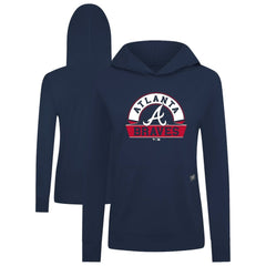 Atlanta Braves Levelwear Women's Relay Banner Arch Long Sleeve T-Shirt Hoodie - Navy