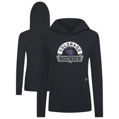 Colorado Rockies Levelwear Women's Relay Banner Arch Long Sleeve T-Shirt Hoodie - Black