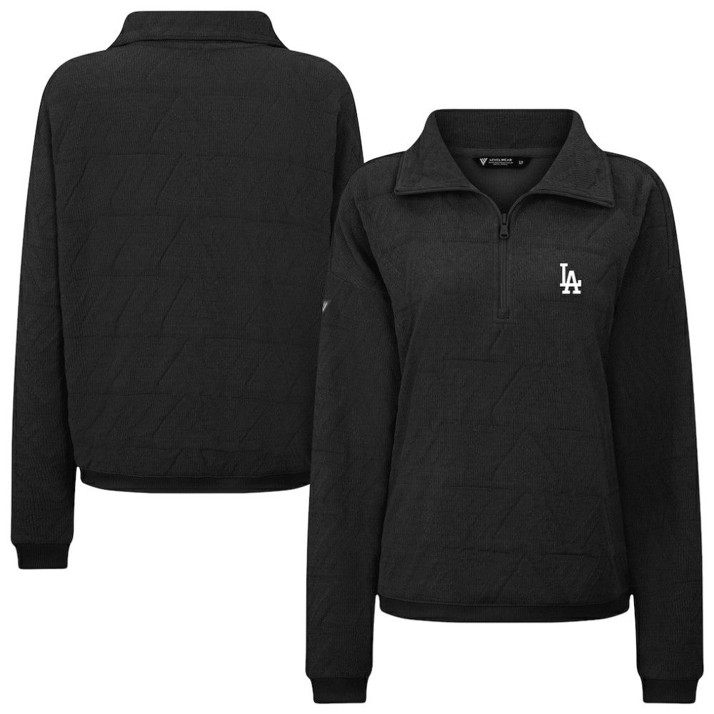 Los Angeles Dodgers Levelwear Women's Camden Insignia 2.0 Quarter-Zip Top - Black