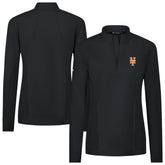 New York Mets Levelwear Women's Upright Insignia 2.0 Quarter-Zip Tri-Blend Top - Black