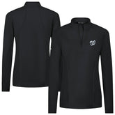 Washington Nationals Levelwear Women's Upright Insignia 2.0 Quarter-Zip Tri-Blend Top - Black