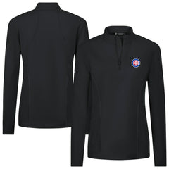 Chicago Cubs Levelwear Women's Upright Insignia 2.0 Quarter-Zip Tri-Blend Top - Black