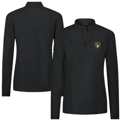 Milwaukee Brewers Levelwear Women's Upright Insignia 2.0 Quarter-Zip Tri-Blend Top - Black