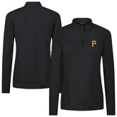 Pittsburgh Pirates Levelwear Women's Upright Insignia 2.0 Quarter-Zip Tri-Blend Top - Black