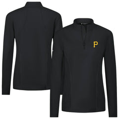 Pittsburgh Pirates Levelwear Women's Upright Insignia 2.0 Quarter-Zip Tri-Blend Top - Black