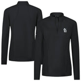 St. Louis Cardinals Levelwear Women's Upright Insignia 2.0 Quarter-Zip Tri-Blend Top - Black