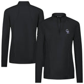 Colorado Rockies Levelwear Women's Upright Insignia 2.0 Quarter-Zip Tri-Blend Top - Black