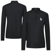 Los Angeles Dodgers Levelwear Women's Upright Insignia 2.0 Quarter-Zip Tri-Blend Top - Black