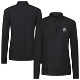 Detroit Tigers Levelwear Women's Upright Insignia 2.0 Quarter-Zip Tri-Blend Top - Black
