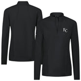 Kansas City Royals Levelwear Women's Upright Insignia 2.0 Quarter-Zip Tri-Blend Top - Black