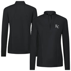 Kansas City Royals Levelwear Women's Upright Insignia 2.0 Quarter-Zip Tri-Blend Top - Black