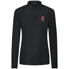 Cleveland Guardians Levelwear Women's Upright Insignia 2.0 Quarter-Zip Tri-Blend Top - Black