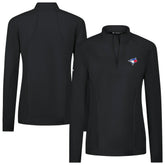 Toronto Blue Jays Levelwear Women's Upright Insignia 2.0 Quarter-Zip Tri-Blend Top - Black