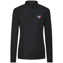 Toronto Blue Jays Levelwear Women's Upright Insignia 2.0 Quarter-Zip Tri-Blend Top - Black