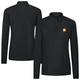Houston Astros Levelwear Women's Upright Insignia 2.0 Quarter-Zip Tri-Blend Top - Black