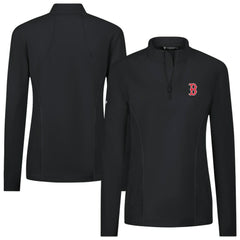 Boston Red Sox Levelwear Women's Upright Insignia 2.0 Quarter-Zip Tri-Blend Top - Black