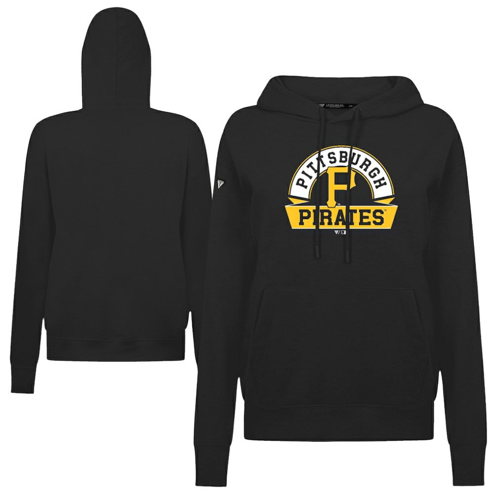 Pittsburgh Pirates Levelwear Women's Adorn Banner Arch Hoodie - Black