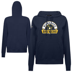 Milwaukee Brewers Levelwear Women's Adorn Banner Arch Hoodie - Navy