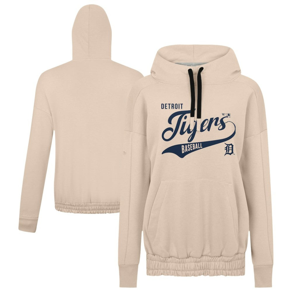 Detroit Tigers Levelwear Women's Oversized Waterfall Glide Hoodie - Khaki