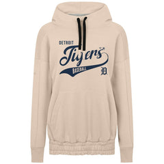 Detroit Tigers Levelwear Women's Oversized Waterfall Glide Hoodie - Khaki