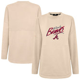 Atlanta Braves Levelwear Women's Oversized Beaudry Sizzle Top - Khaki