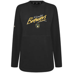Milwaukee Brewers Levelwear Women's Oversized Beaudry Sizzle Top - Black