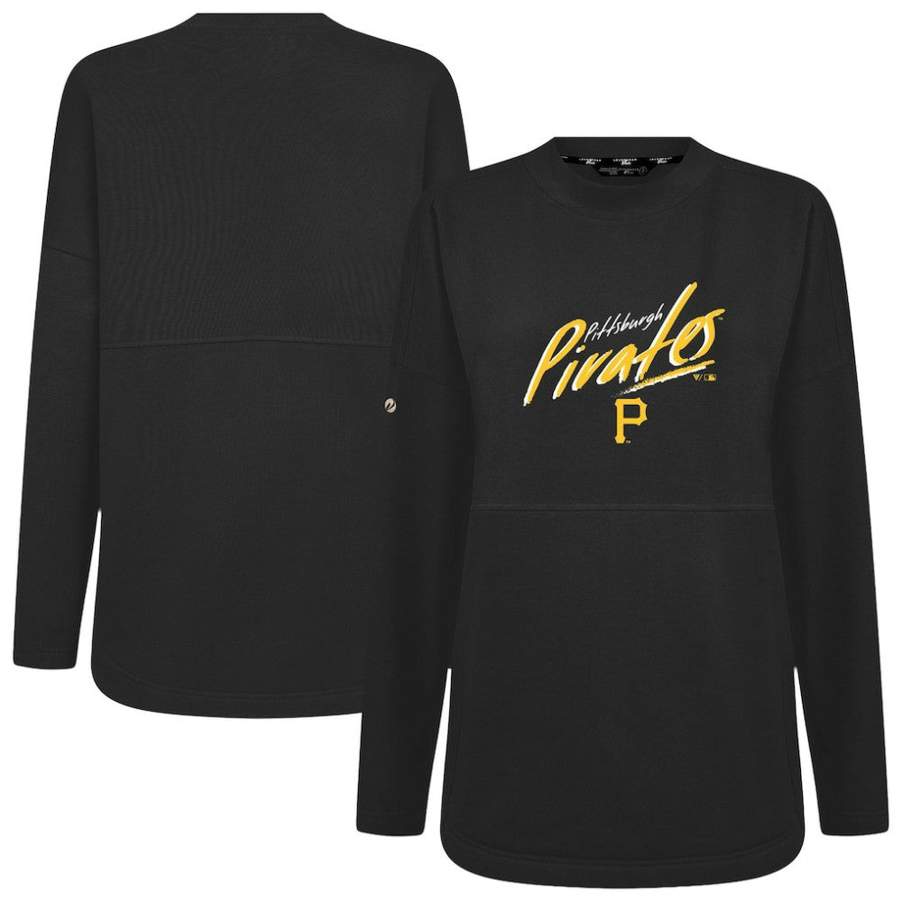 Pittsburgh Pirates Levelwear Women's Oversized Beaudry Sizzle Top - Black