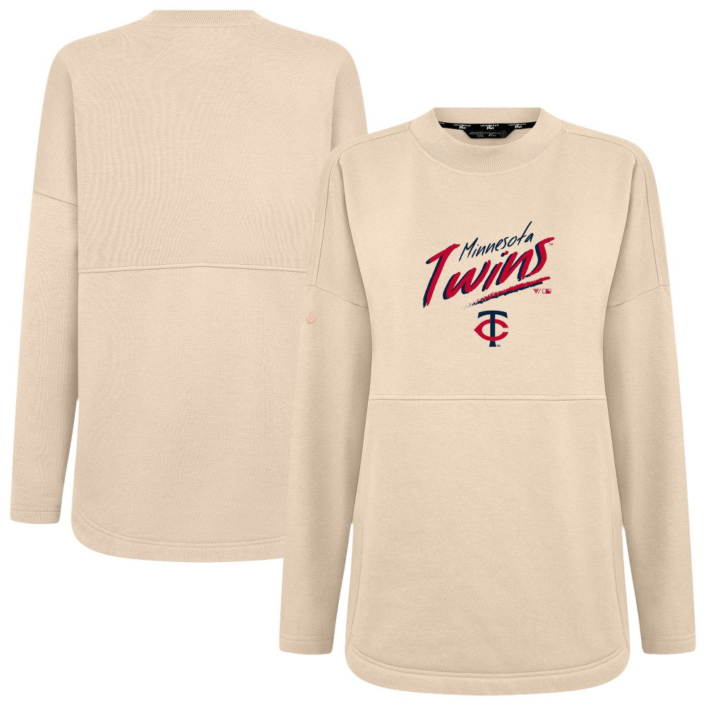 Minnesota Twins Levelwear Women's Oversized Beaudry Sizzle Top - Khaki
