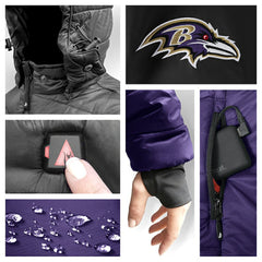 Baltimore Ravens ActionHeat 5V Battery Heated Full-Zip Hoodie Puffer Jacket - Purple discount