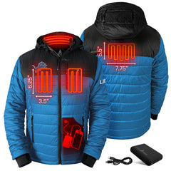 Detroit Lions ActionHeat 5V Battery Heated Colorblock Full-Zip Puffer Jacket - Black/Blue cheap