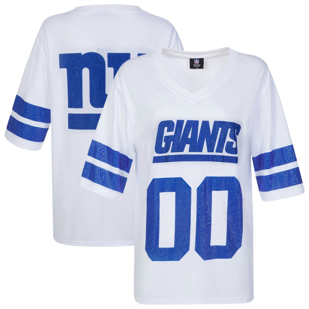 New York Giants Cuce Women's Rhinestone V-Neck Tunic - White outlet