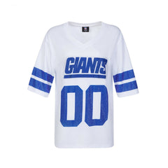 New York Giants Cuce Women's Rhinestone V-Neck Tunic - White outlet