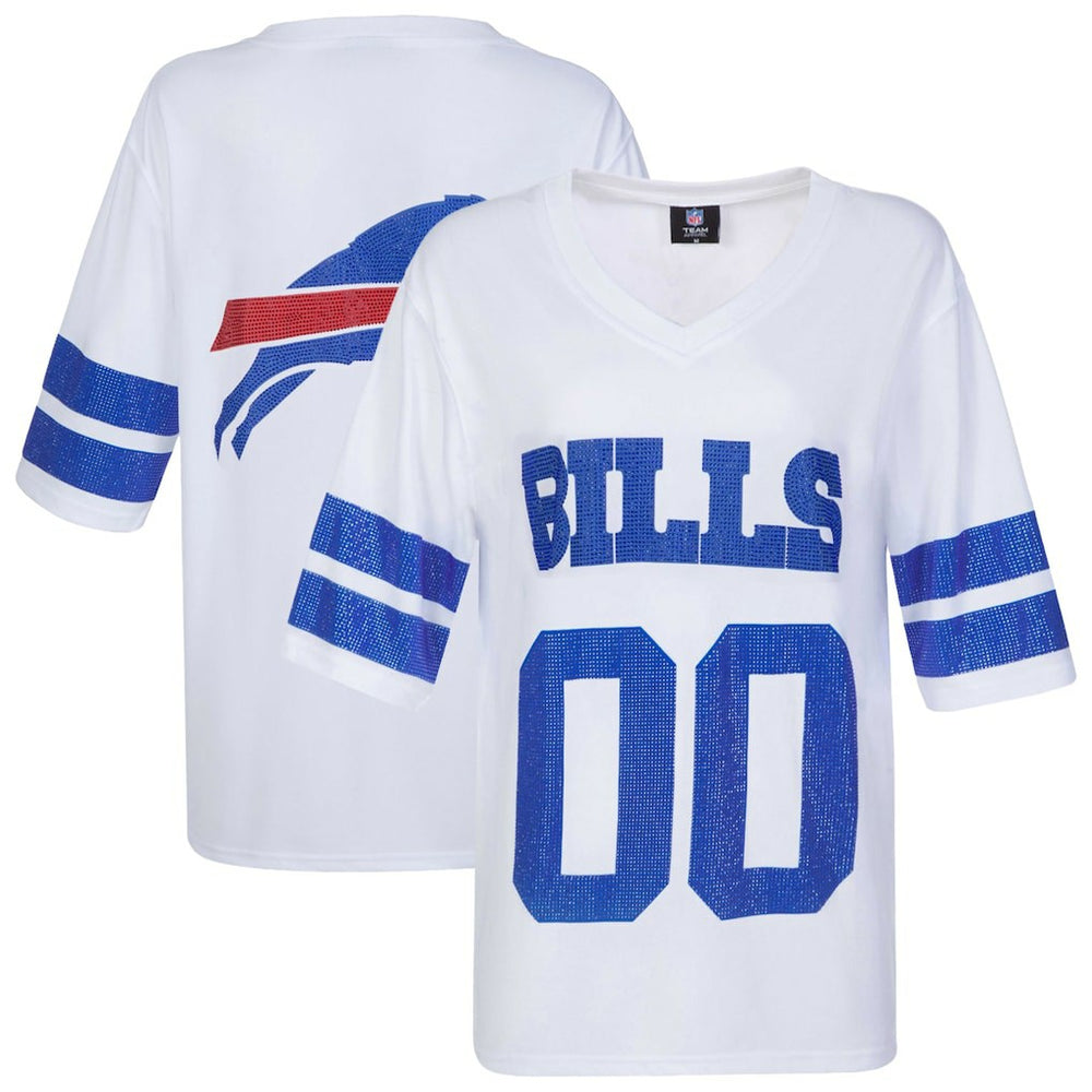 Buffalo Bills Cuce Women's Rhinestone V-Neck Tunic - White outlet