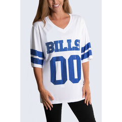 Buffalo Bills Cuce Women's Rhinestone V-Neck Tunic - White outlet